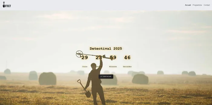 Capture d'écran du site Detect - Évènement détection métaux